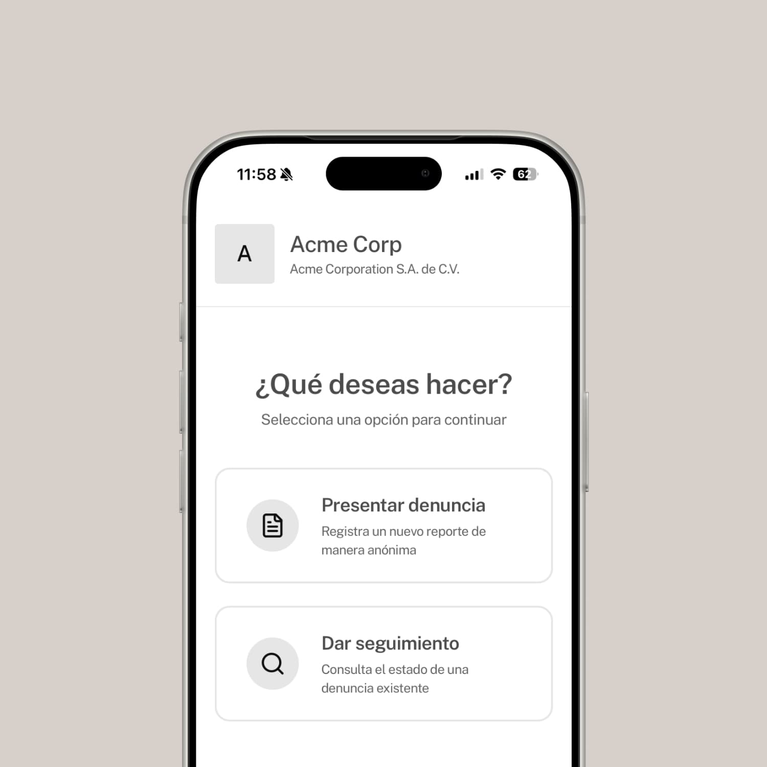Formulario de denuncia